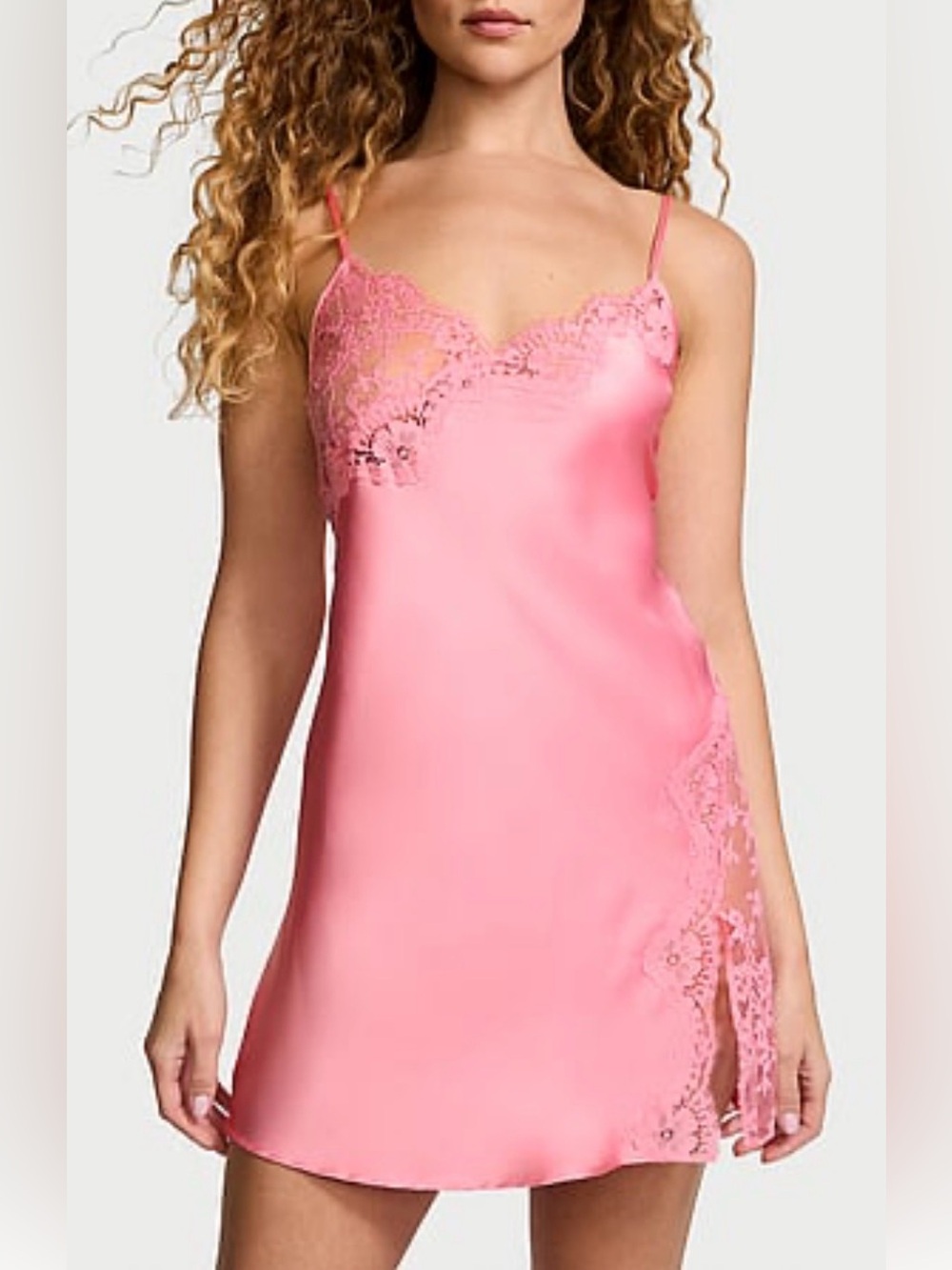 Victoria's Secret Dream Angles Lace Satin Slip Dress XXL Coquette Soft Girl